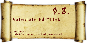 Veinstein Bálint névjegykártya